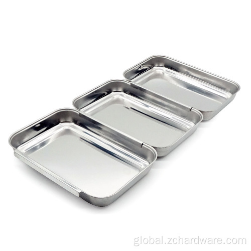 Stainless Steel Trays For Marinating Meat Small Stainless Steel Breading Pan Interlocking Food Trays Manufactory